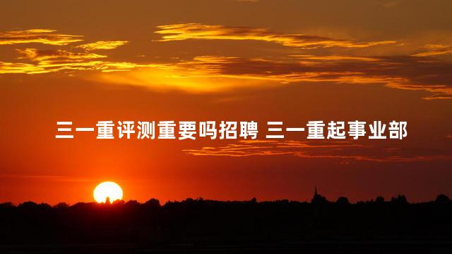 三一重评测重要吗招聘 三一重起事业部怎么样